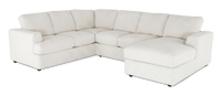 Made in Canada Customizable Sofa Lab Curve 3 Piece Right-Facing Fabric Sectional with Chaise – Teddy Snow 