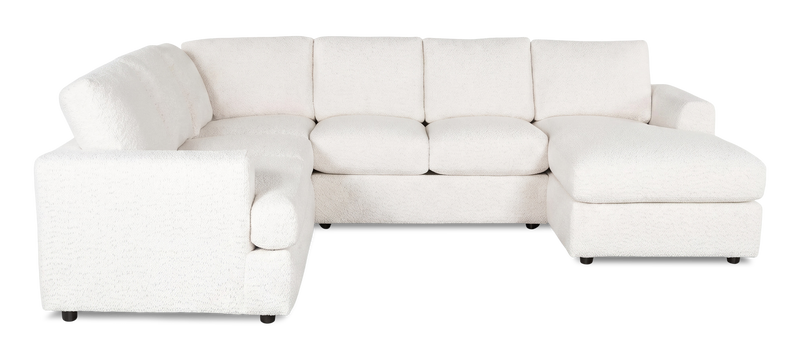 Made in Canada Customizable Sofa Lab Curve 3 Piece Right-Facing Fabric Sectional with Chaise – Teddy Snow
