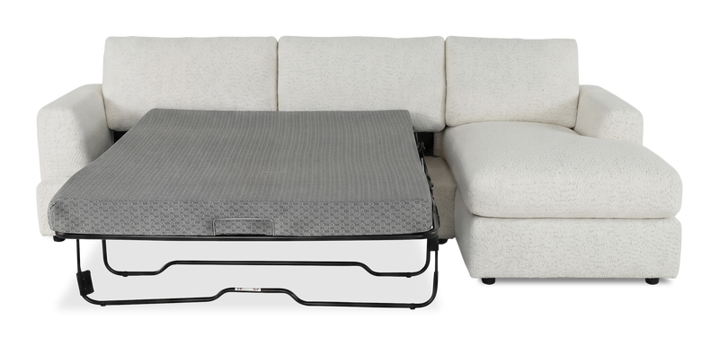 Made in Canada Customizable Sofa Lab Curve Fabric Right-Facing Sofabed Sectional - Teddy Snow