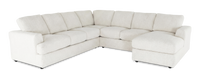 Made in Canada Customizable Sofa Lab Curve 4-Piece Right-Facing Sectional with Chaise - Teddy Snow 