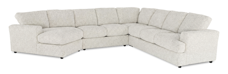 Made in Canada Customizable Sofa Lab Curve 4-Piece Left-Facing Sectional with Cuddler - Teddy Riverrock