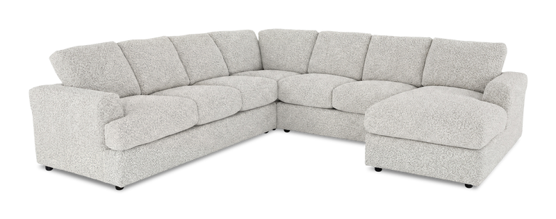 Made in Canada Customizable Sofa Lab Curve 4-Piece Right-Facing Sectional with Chaise - Teddy Riverrock