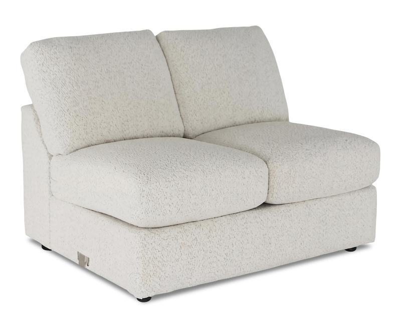 Made in Canada Customizable Sofa Lab Curve 47\" Armless Fabric Loveseat - Teddy Snow