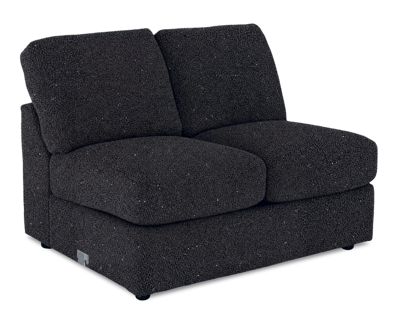 Made in Canada Customizable Sofa Lab Curve 47\" Armless Fabric Loveseat - Teddy Raven