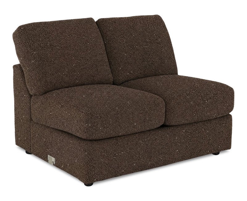 Made in Canada Customizable Sofa Lab Curve 47\" Armless Fabric Loveseat - Teddy Walnut