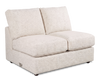 Made in Canada Customizable Sofa Lab Curve 47\" Armless Fabric Loveseat - Chenille White