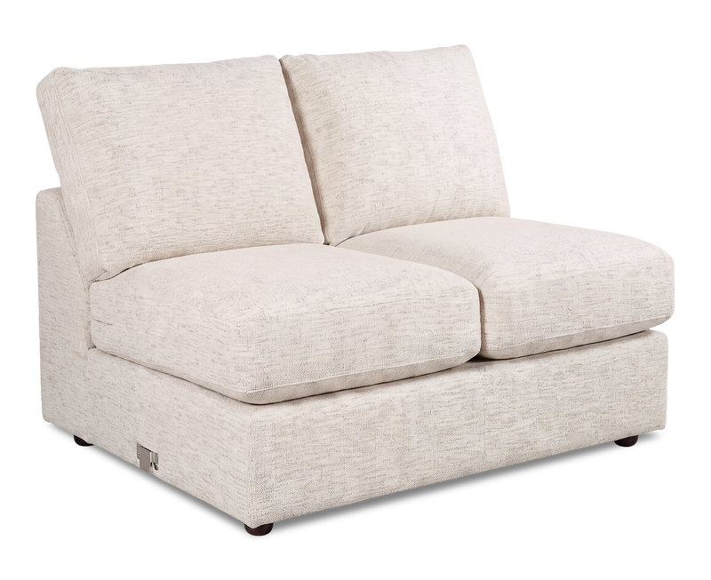 Made in Canada Customizable Sofa Lab Curve 47\" Armless Fabric Loveseat - Chenille White