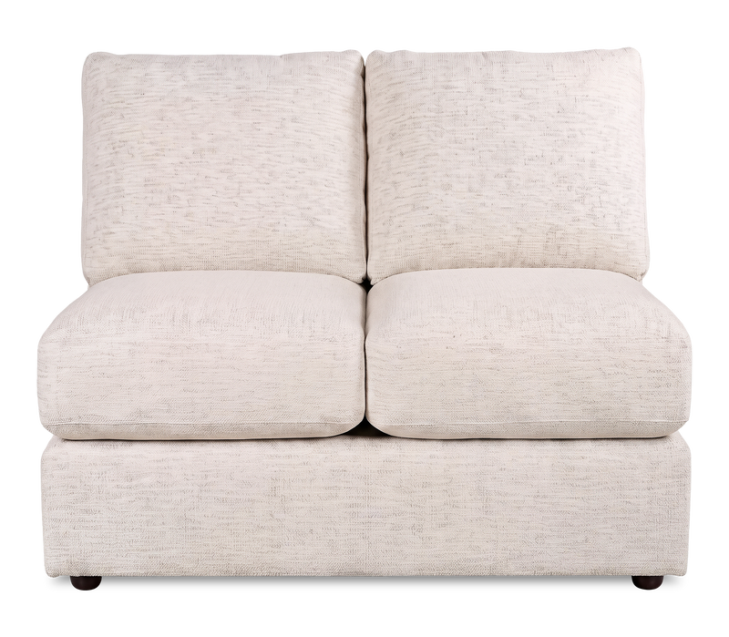 Made in Canada Customizable Sofa Lab Curve 47\" Armless Fabric Loveseat - Chenille White