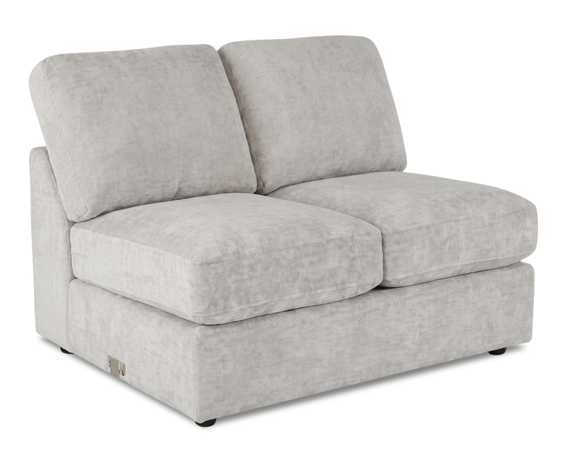 Made in Canada Customizable Sofa Lab Curve 47\" Armless Fabric Loveseat - Plush Oyster