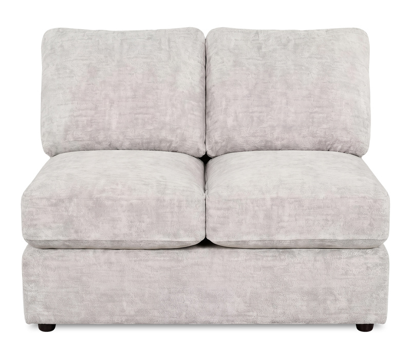 Made in Canada Customizable Sofa Lab Curve 47\" Armless Fabric Loveseat - Plush Oyster