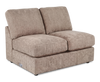 Made in Canada Customizable Sofa Lab Curve 47\" Armless Fabric Loveseat - Chenille Praline