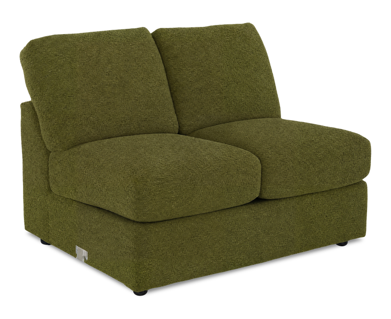 Made in Canada Customizable Sofa Lab Curve 47\" Armless Fabric Loveseat - Chenille Moss