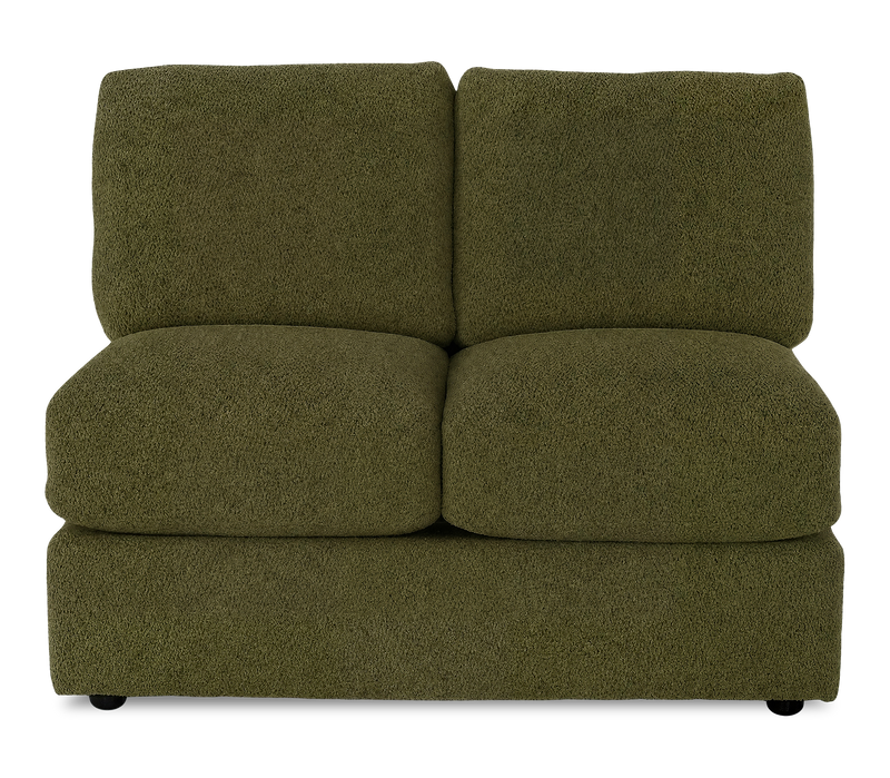 Made in Canada Customizable Sofa Lab Curve 47\" Armless Fabric Loveseat - Chenille Moss