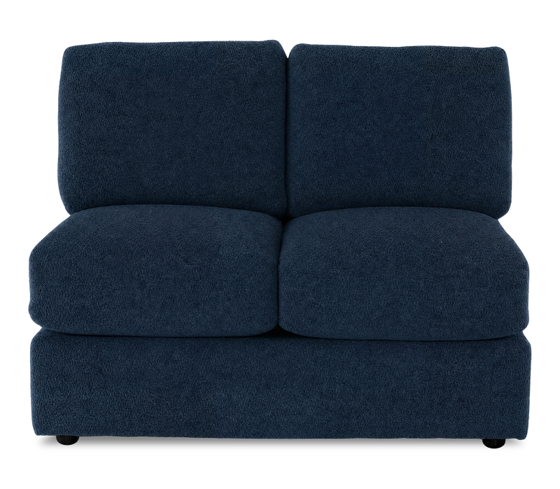 Made in Canada Customizable Sofa Lab Curve 47\" Armless Fabric Loveseat - Chenille Pacific