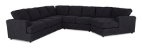 Made in Canada Customizable Sofa Lab Curve 4-Piece Right-Facing Sectional with Cuddler - Teddy Raven 