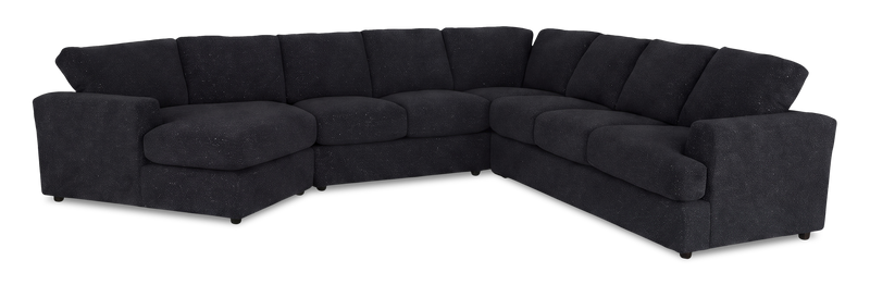 Made in Canada Customizable Sofa Lab Curve 4-Piece Left-Facing Sectional with Cuddler - Teddy Raven