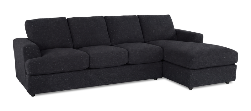 Made in Canada Customizable Sofa Lab Curve Right-Facing Fabric Sofa Chaise  – Teddy Raven