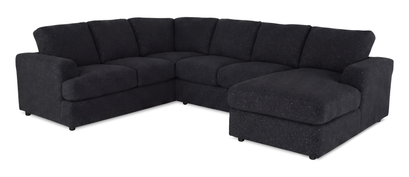 Made in Canada Customizable Sofa Lab Curve 3 Piece Right-Facing Fabric Sectional with Chaise – Teddy Raven