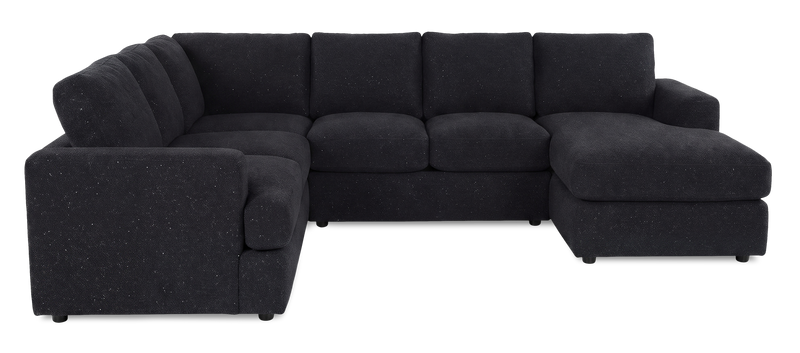 Made in Canada Customizable Sofa Lab Curve 3 Piece Right-Facing Fabric Sectional with Chaise – Teddy Raven