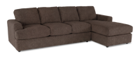 Made in Canada Customizable Sofa Lab Curve Fabric Right-Facing Sofabed Sectional - Teddy Walnut 
