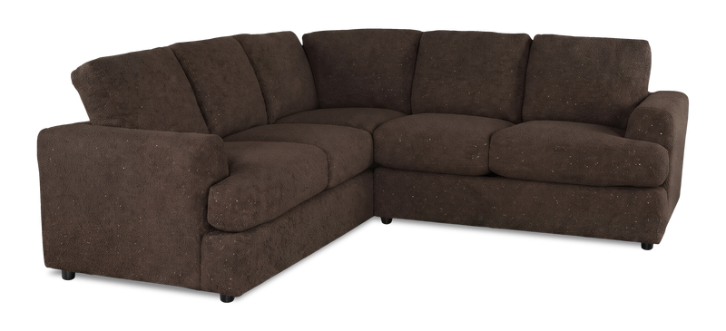 Made in Canada Customizable Sofa Lab Curve 2-Piece Fabric Sectional - Teddy Walnut