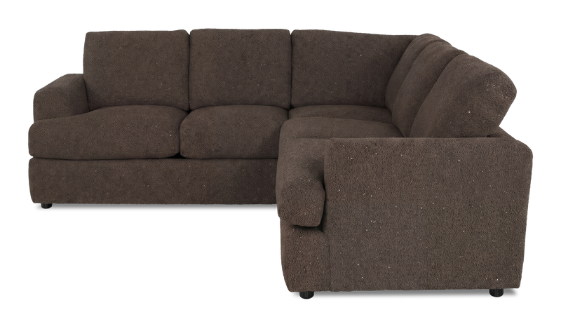 Made in Canada Customizable Sofa Lab Curve 2-Piece Fabric Sectional - Teddy Walnut