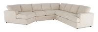 Made in Canada Customizable Sofa Lab Curve 4-Piece Left-Facing Sectional with Cuddler - Chenille White 