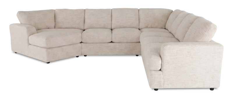 Made in Canada Customizable Sofa Lab Curve 4-Piece Left-Facing Sectional with Cuddler - Chenille White