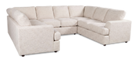 Made in Canada Customizable Sofa Lab Curve U-Shaped Sectional - Chenille White 