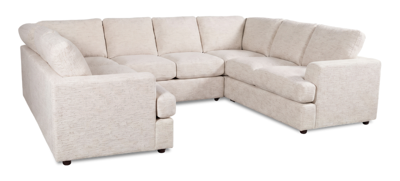 Made in Canada Customizable Sofa Lab Curve U-Shaped Sectional - Chenille White