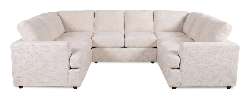Made in Canada Customizable Sofa Lab Curve U-Shaped Sectional - Chenille White
