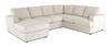 Made in Canada Customizable Sofa Lab Curve 3 Piece Left-Facing Fabric Sectional with Chaise – Chenille White