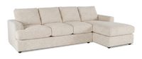 Made in Canada Customizable Sofa Lab Curve Fabric Right-Facing Sofabed Sectional - Chenille White 