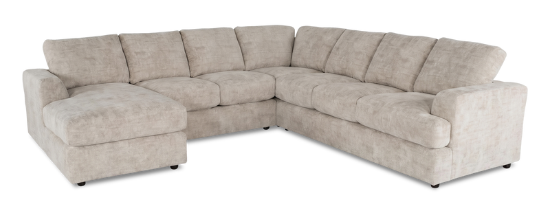Made in Canada Customizable Sofa Lab Curve 4-Piece Left-Facing Sectional with Chaise - Plush Oyster
