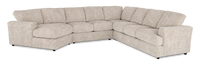 Made in Canada Customizable Sofa Lab Curve 4-Piece Left-Facing Sectional with Cuddler - Plush Parchment