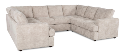Made in Canada Customizable Sofa Lab Curve U-Shaped Sectional - Plush Parchment | Sofa sectionnel en U personnalisable Curve de Sofa Lab fabriqué au Canada en tissu - Plush Parchment