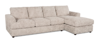Made in Canada Customizable Sofa Lab Curve Right-Facing Fabric Sofa Chaise  – Plush Parchment 