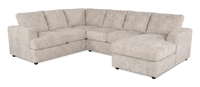 Made in Canada Customizable Sofa Lab Curve 3 Piece Right-Facing Fabric Sectional with Chaise – Plush Parchment
