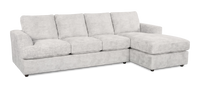 Made in Canada Customizable Sofa Lab Curve Right-Facing Fabric Sofa Chaise – Plush Oyster
