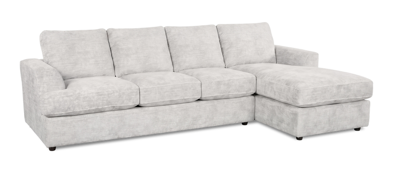 Made in Canada Customizable Sofa Lab Curve Right-Facing Fabric Sofa Chaise  – Plush Oyster