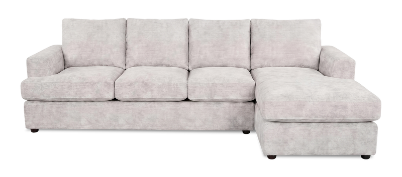 Made in Canada Customizable Sofa Lab Curve Right-Facing Fabric Sofa Chaise  – Plush Oyster