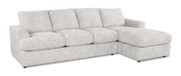 Made in Canada Customizable Sofa Lab Curve Fabric Left-Facing Sofabed Sectional - Plush Oyster