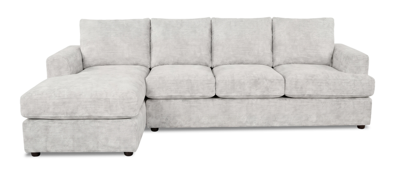 Made in Canada Customizable Sofa Lab Curve Fabric Left-Facing Sofabed Sectional - Plush Oyster