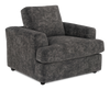 Made in Canada Customizable Sofa Lab Curve 40\" Fabric Chair – Plush Charcoal