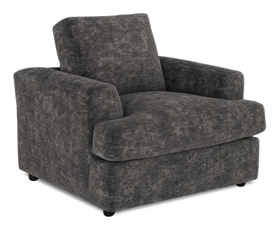 Made in Canada Customizable Sofa Lab Curve 40" Fabric Chair – Plush Charcoal | Fauteuil personnalisable Curve de Sofa Lab de 40 po fabriqué au Canada en tissu - Plush Charcoal
