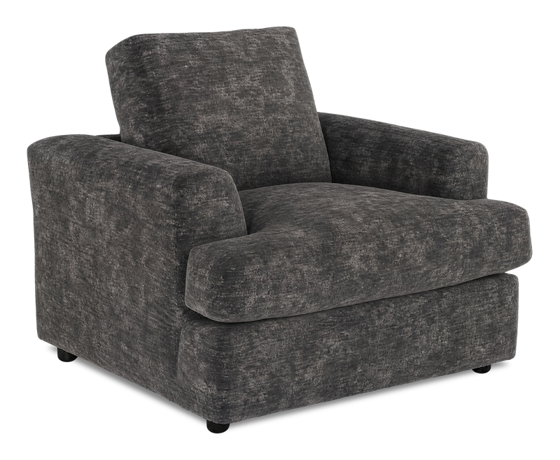Made in Canada Customizable Sofa Lab Curve 40\" Fabric Chair – Plush Charcoal
