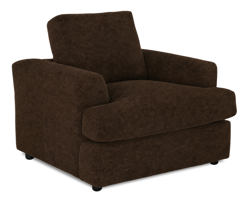 Made in Canada Customizable Sofa Lab Curve 40\" Fabric Chair – Plush Chocolate