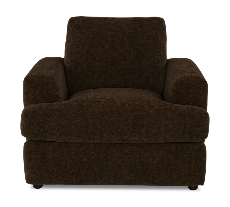 Made in Canada Customizable Sofa Lab Curve 40\" Fabric Chair – Plush Chocolate