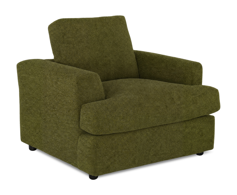 Made in Canada Customizable Sofa Lab Curve 40\" Fabric Chair – Chenille Moss