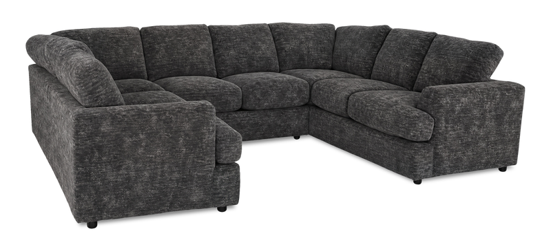 Made in Canada Customizable Sofa Lab Curve U-Shaped Sectional - Plush Charcoal 